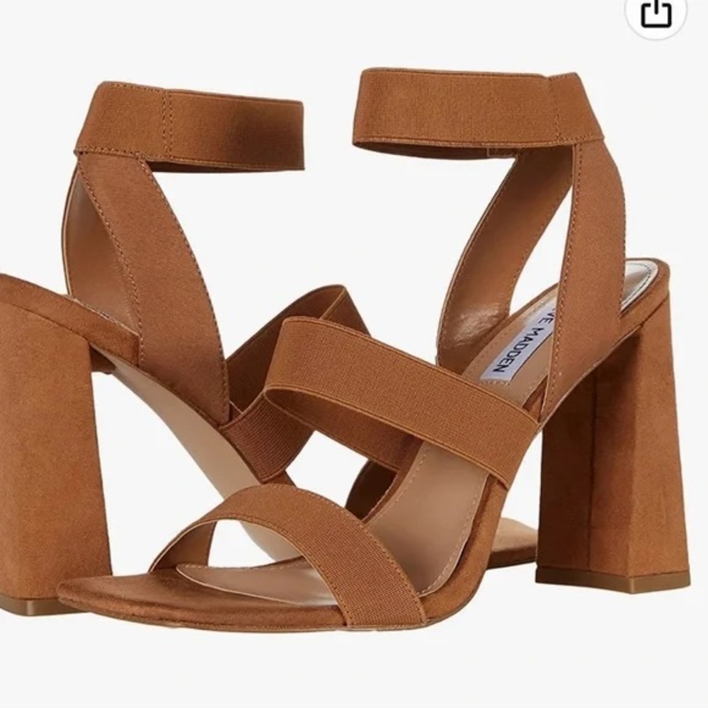 Steve Madden Brown Suede Block Heel Sandals